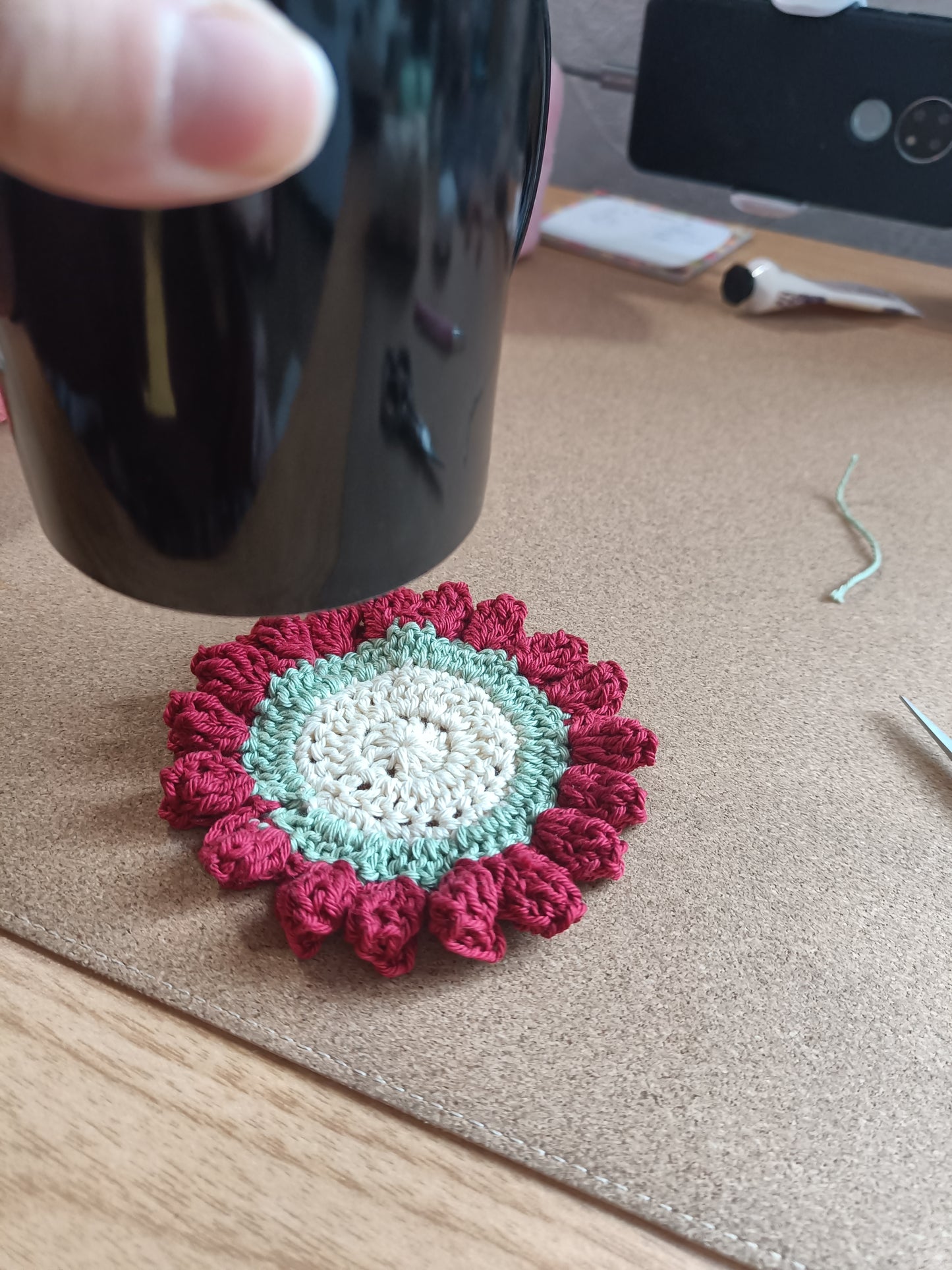 Set de dessous de verre - pot de fleurs - multicolore