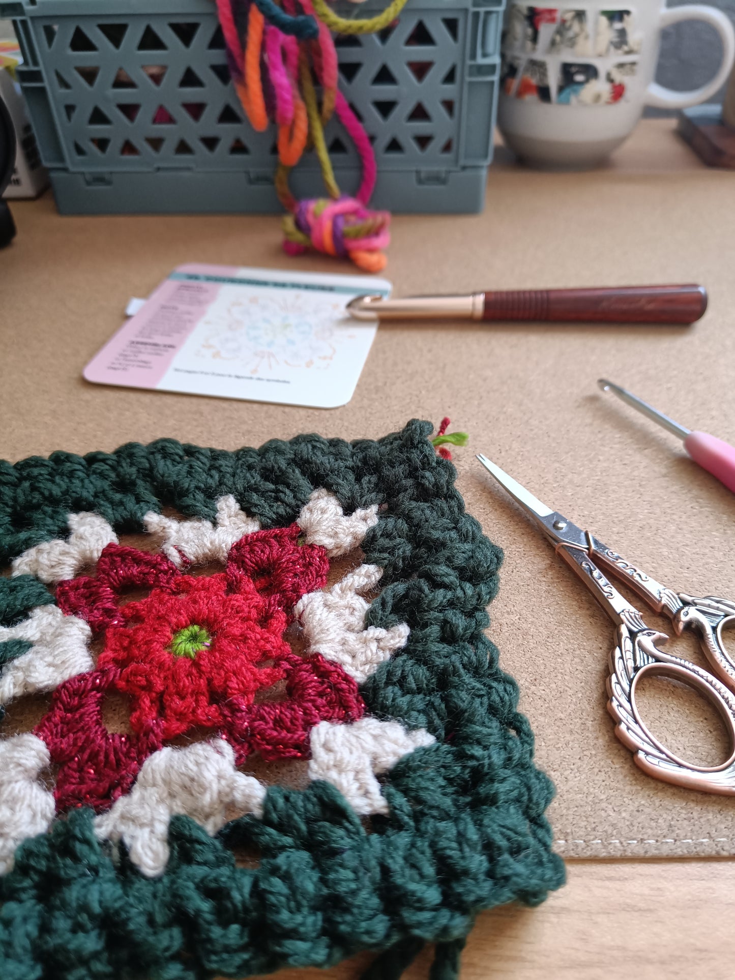 Granny square à suspendre - Noël