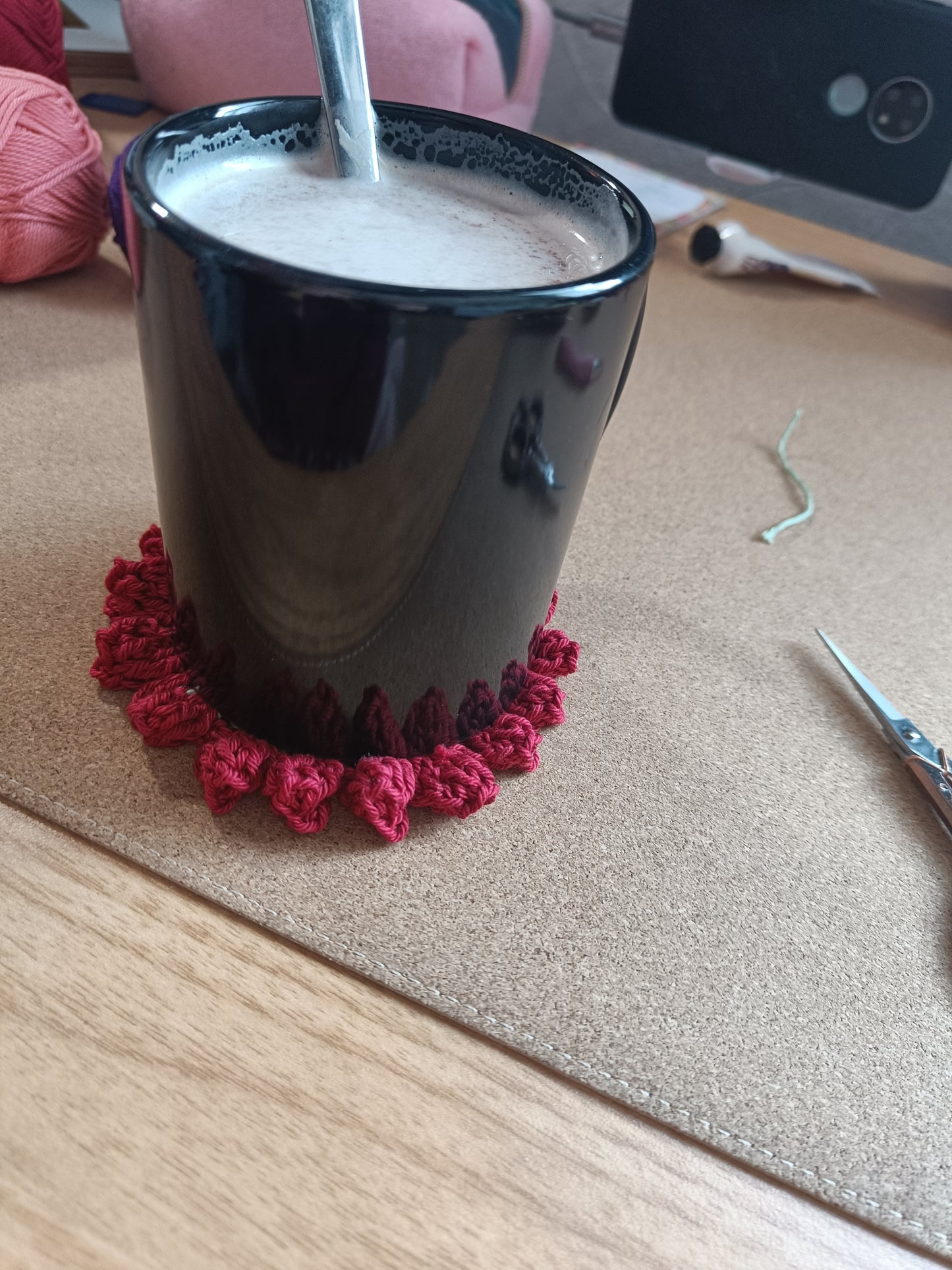 Set de dessous de verre - pot de fleurs - multicolore