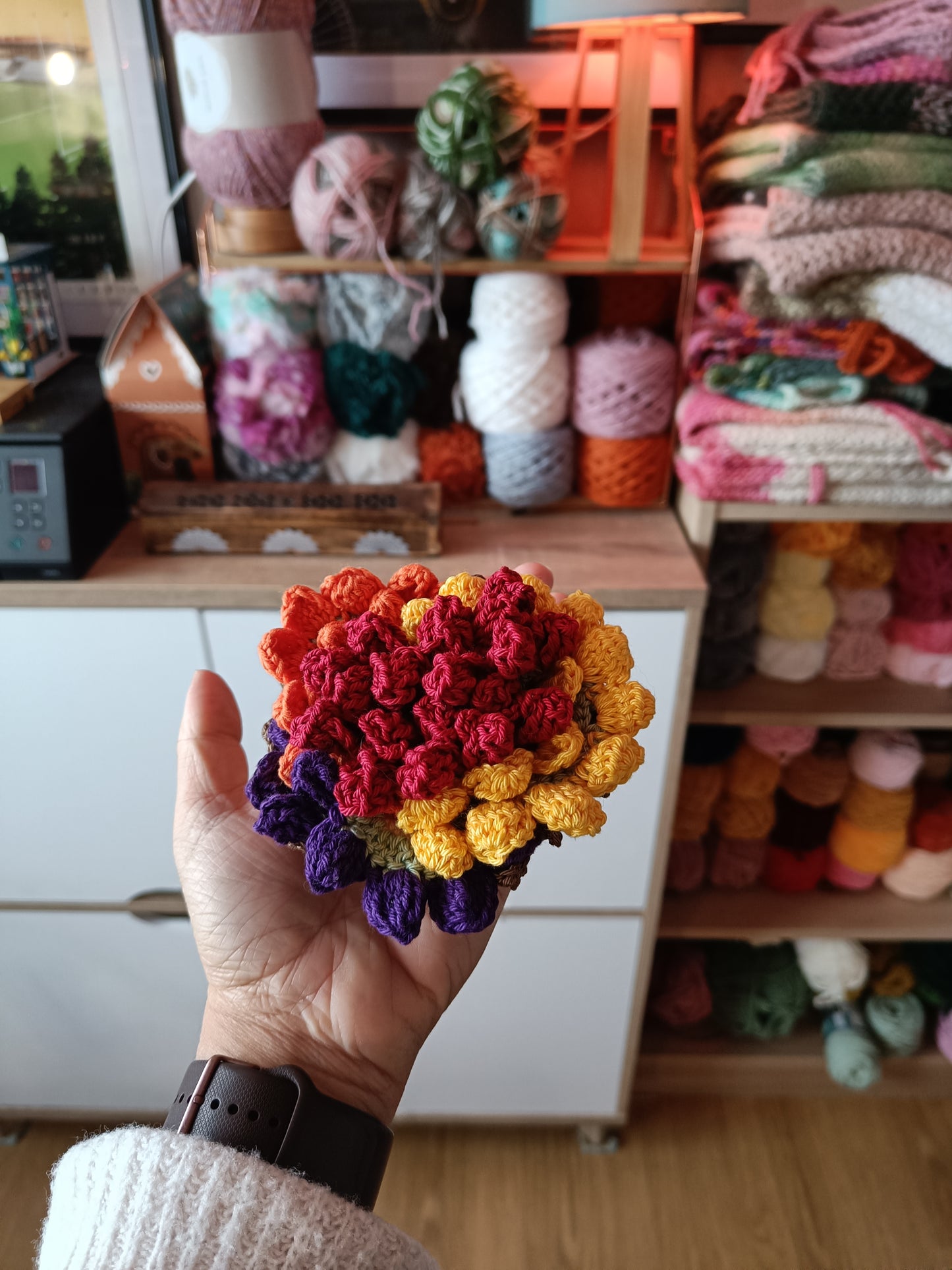 Set de dessous de verre - pot de fleurs - multicolore