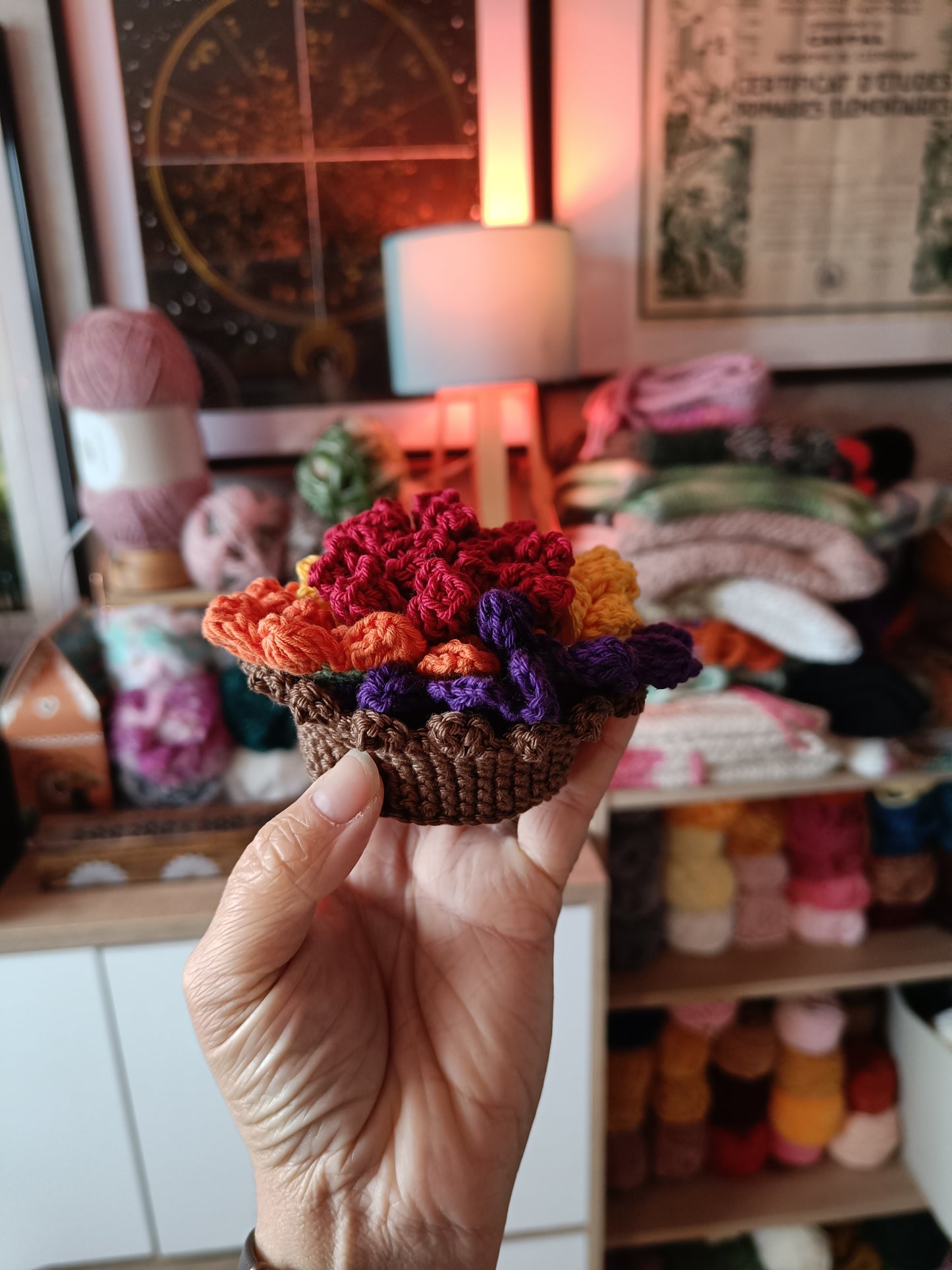 Set de dessous de verre - pot de fleurs - multicolore