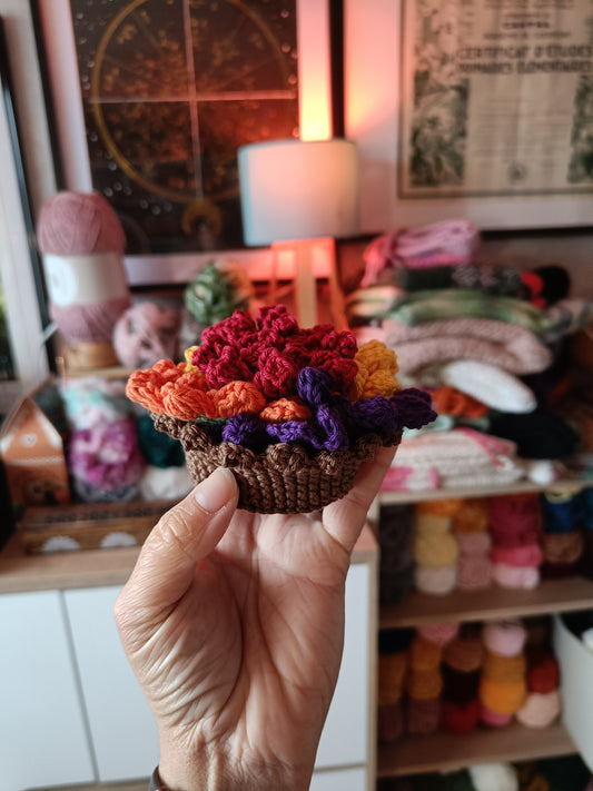 Set de dessous de verre - pot de fleurs - multicolore