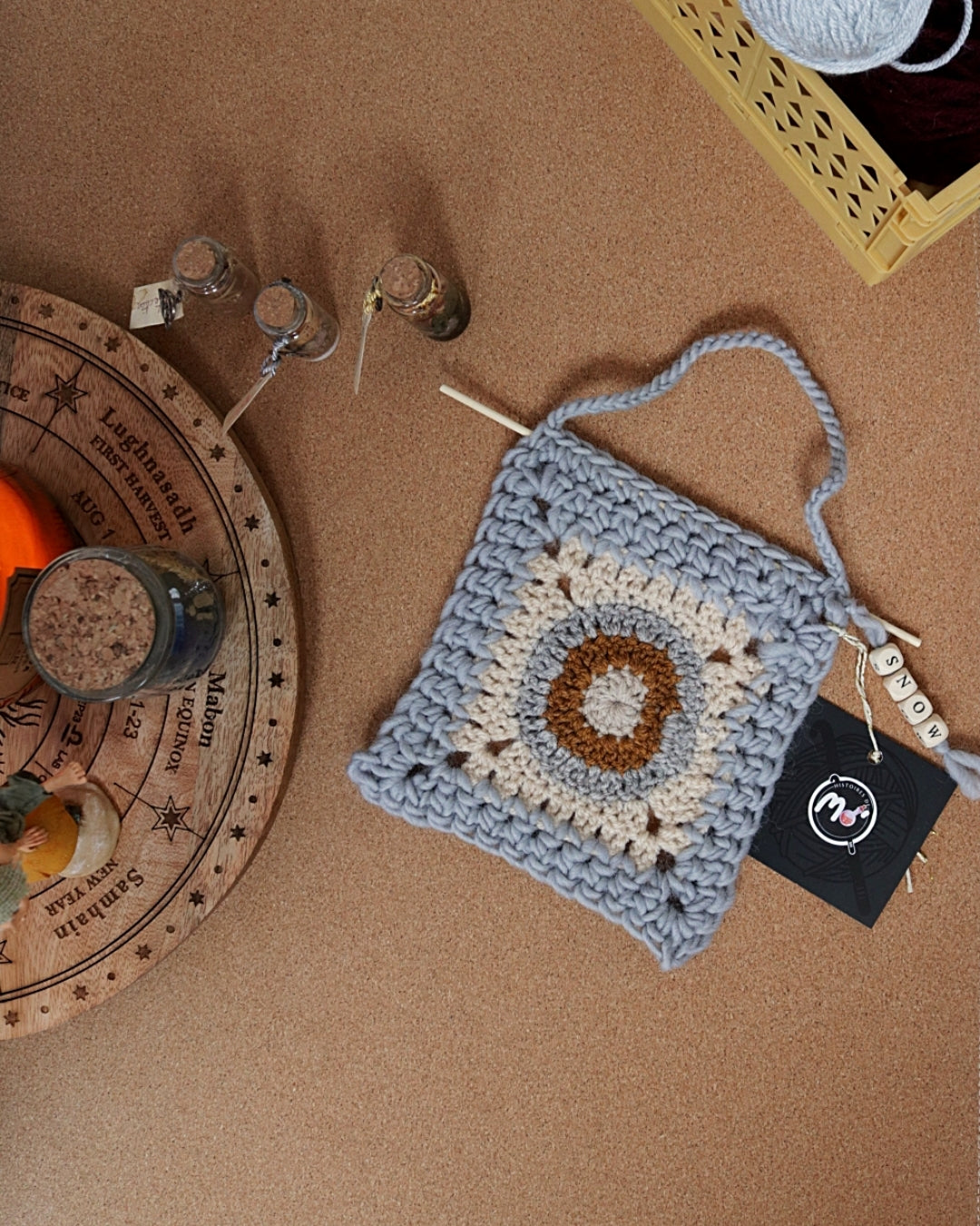 Granny square à suspendre - Snow